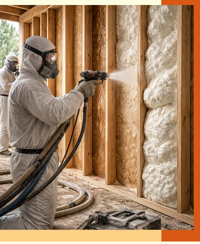 Утепление каркасного дома ППУ в Воткинске от 2901 руб./м2 — работа под ключ | ТепломастерВтк