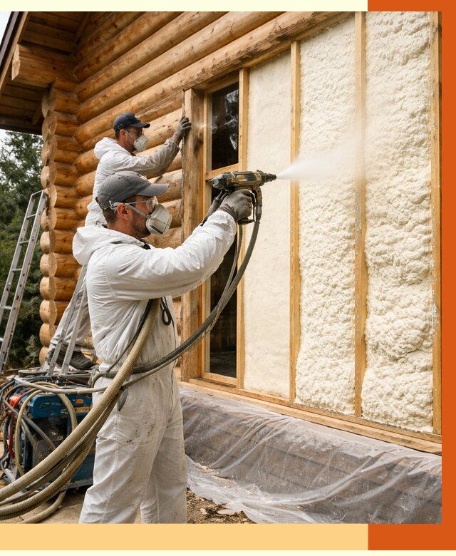 Утепление деревянного дома ППУ в Воткинске от 4351 руб/м2 | ТепломастерВтк — под ключ