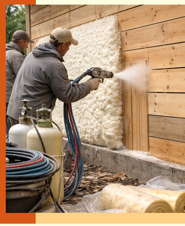 Утепление деревянного дома пенополиуретаном в Воткинске