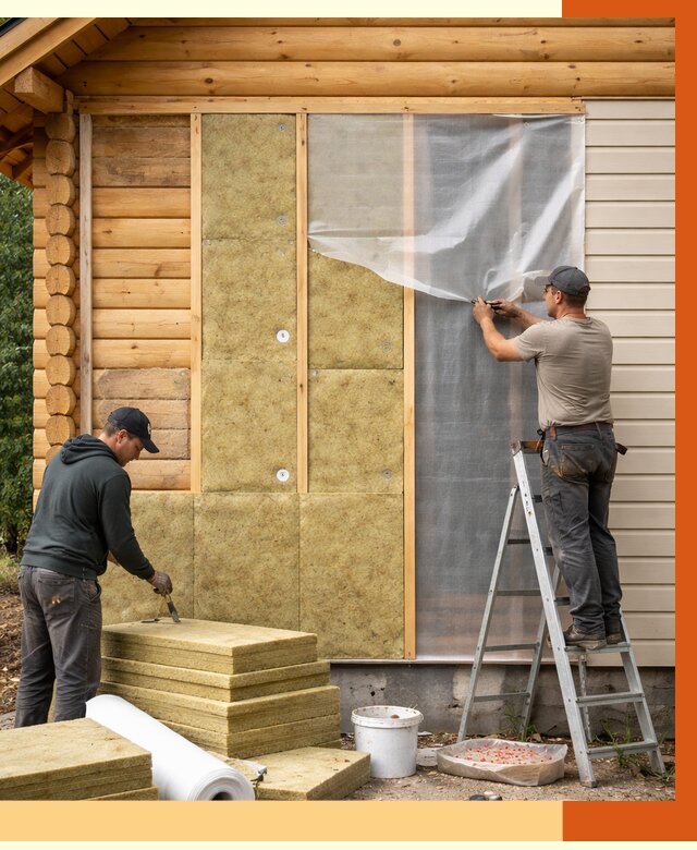 Утепление дома из бруса в Воткинске от 3885 руб./м2 — работы под ключ | ТепломастерВтк