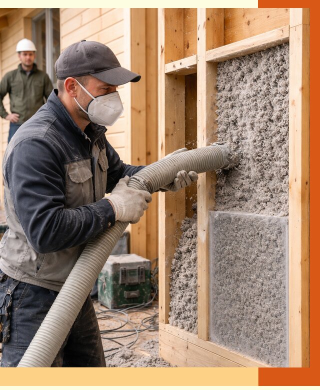 Утепление дома из бруса эковатой в Воткинске от 1917 руб/м2 | ТепломастерВтк