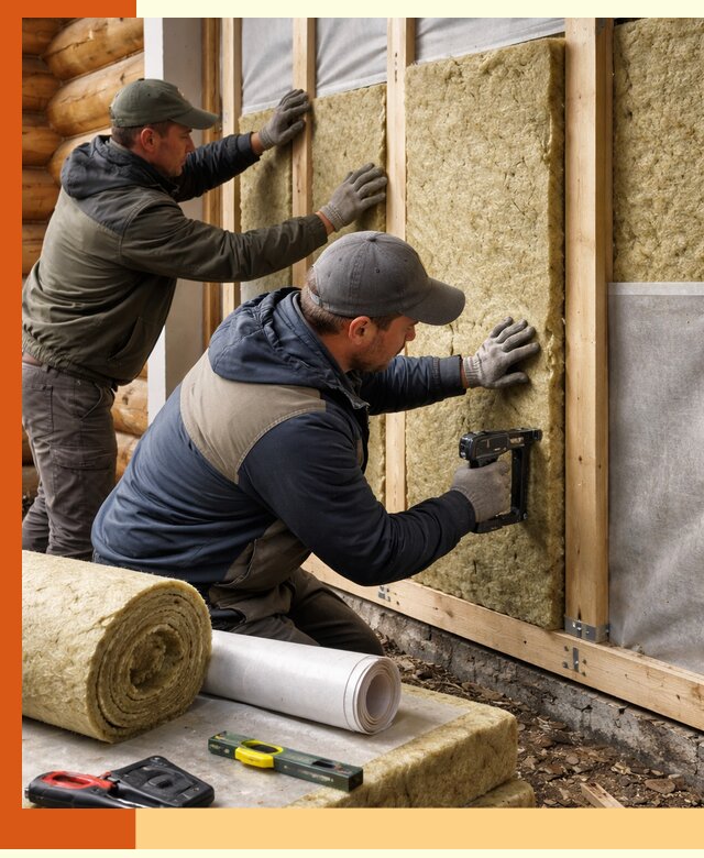 Утепление бревенчатого дома под ключ в Воткинске