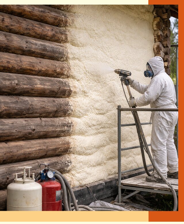 Утепление бревенчатого дома ППУ в Воткинске под ключ от 6475 руб. | ТепломастерВтк