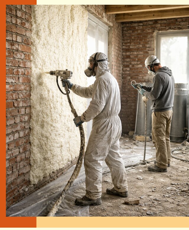 Утепление кирпичного дома пенополиуретаном в Воткинске