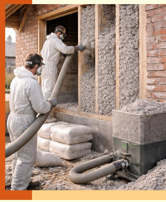 Утепление кирпичного дома эковатой в Воткинске