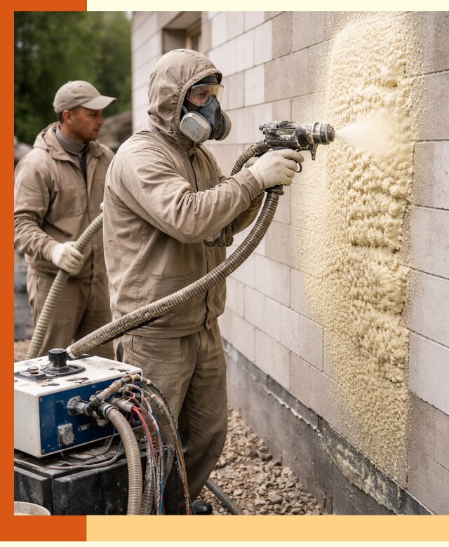 Утепление дома из газобетона ППУ в Воткинске — надежная теплоизоляция