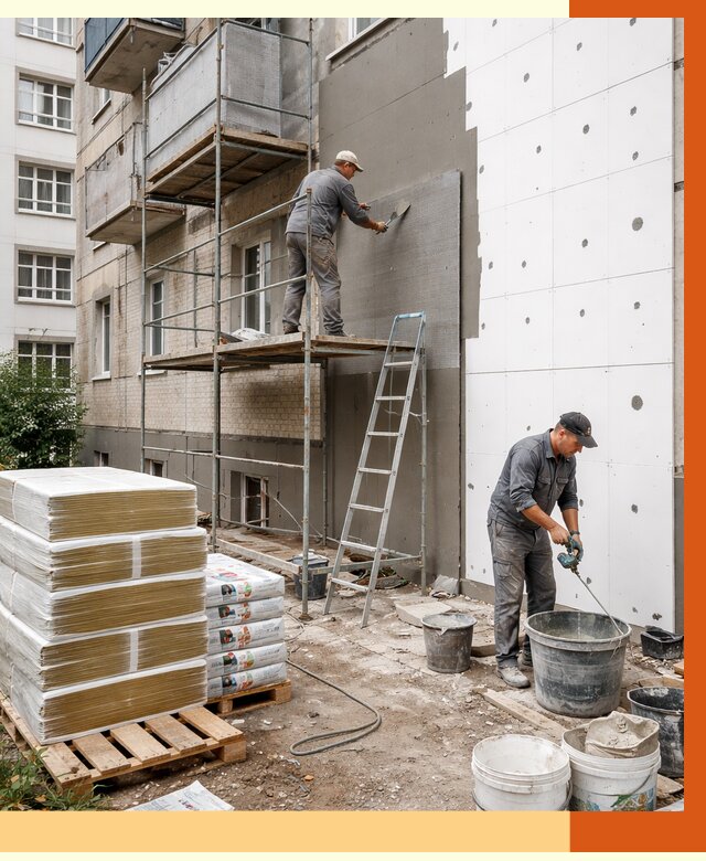 Утепление квартиры снаружи в Воткинске от 6371 руб/м2 под ключ | ТепломастерВтк