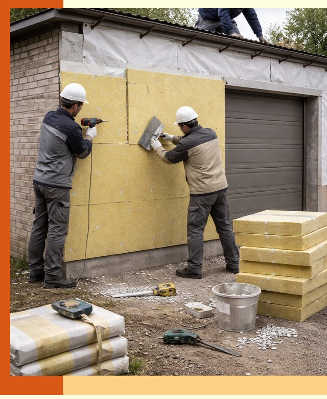 Утепление гаража снаружи в Воткинске качественно и надёжно