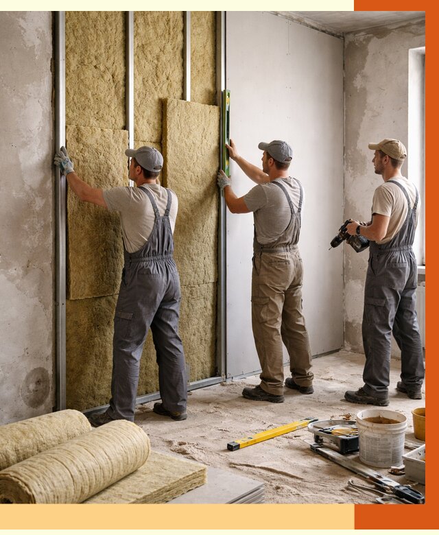 Утепление стен изнутри в Воткинске от 2331 руб/м² под ключ | ТепломастерВтк