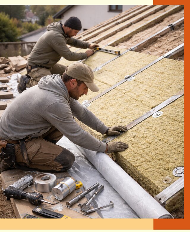 Утепление крыши снаружи в Воткинске под ключ от 1243 руб./м2 | ТепломастерВтк