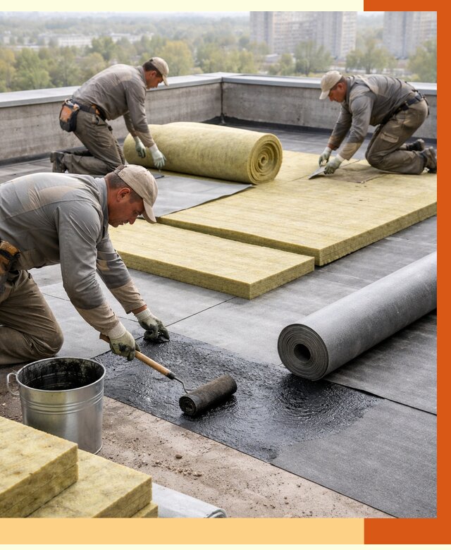 Утепление плоской крыши в Воткинске от 7459 руб./м2 под ключ | ТепломастерВтк
