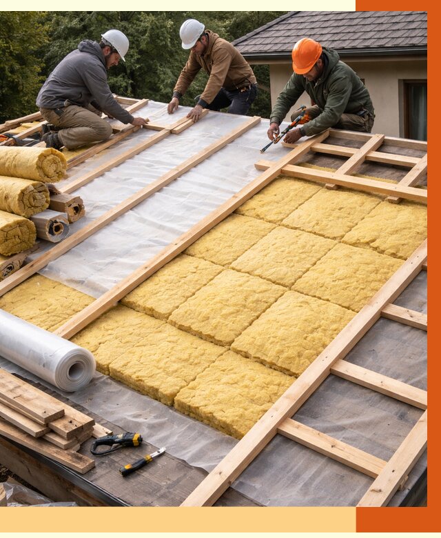 Утепление скатной крыши в Воткинске от 1295 руб./м2 под ключ | ТепломастерВтк