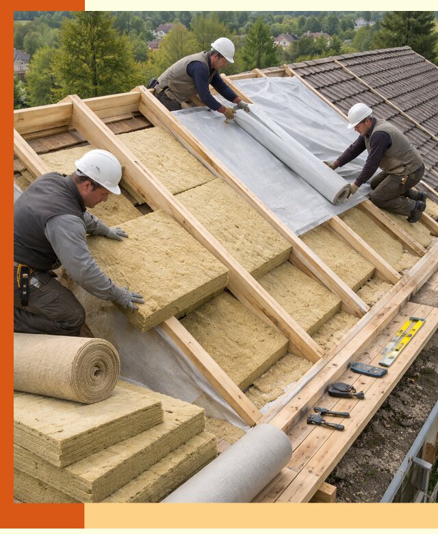 Утепление скатной крыши в Воткинске качественно и надёжно