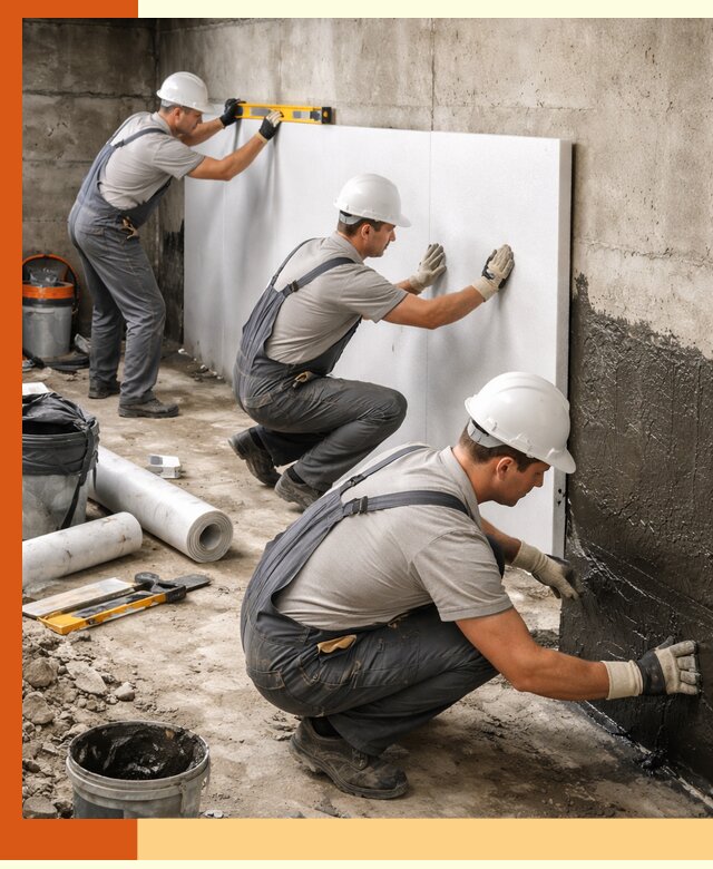 Утепление фундамента изнутри профессионально в Воткинске