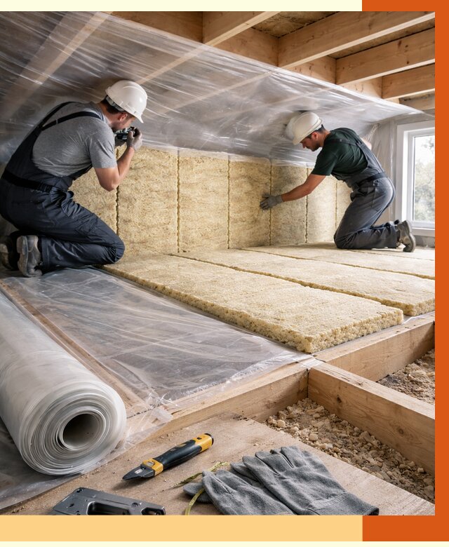 Утепление перекрытий в Воткинске от 2953 руб/м2 — утепление межэтажных и чердачных | ТепломастерВтк