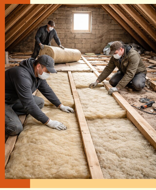 Утепление чердака в Воткинске — профессиональная теплоизоляция кровли