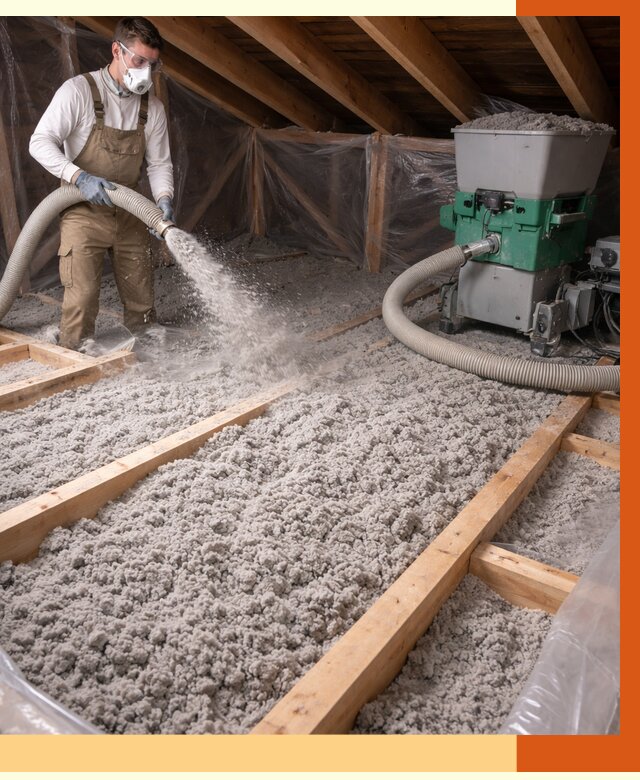 Утепление чердака эковатой в Воткинске от 1502 руб/м2 — заказать у ТепломастерВтк