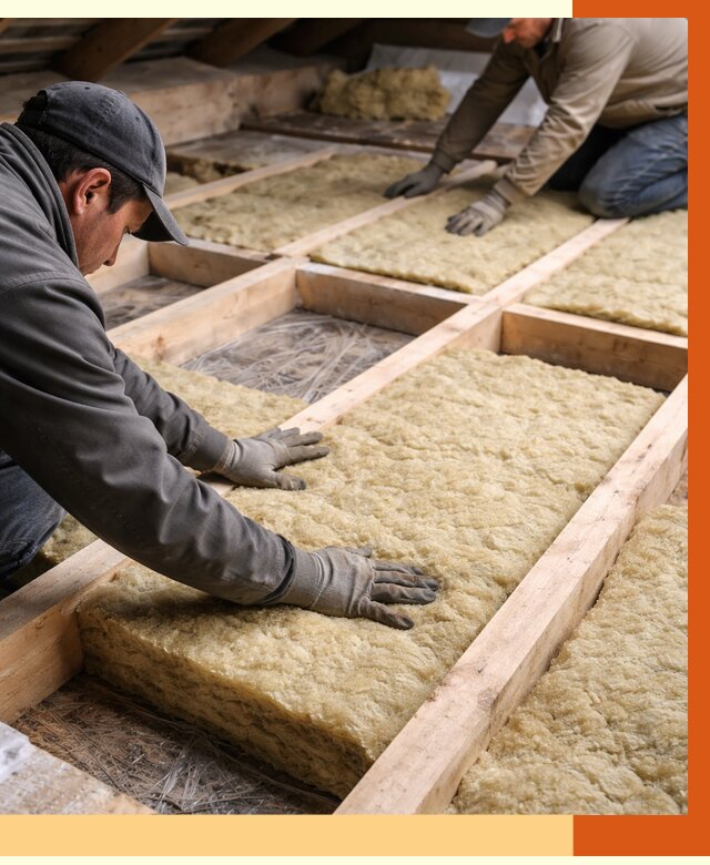 Утепление чердака минватой в Воткинске от 3626 руб/м2 под ключ | ТепломастерВтк