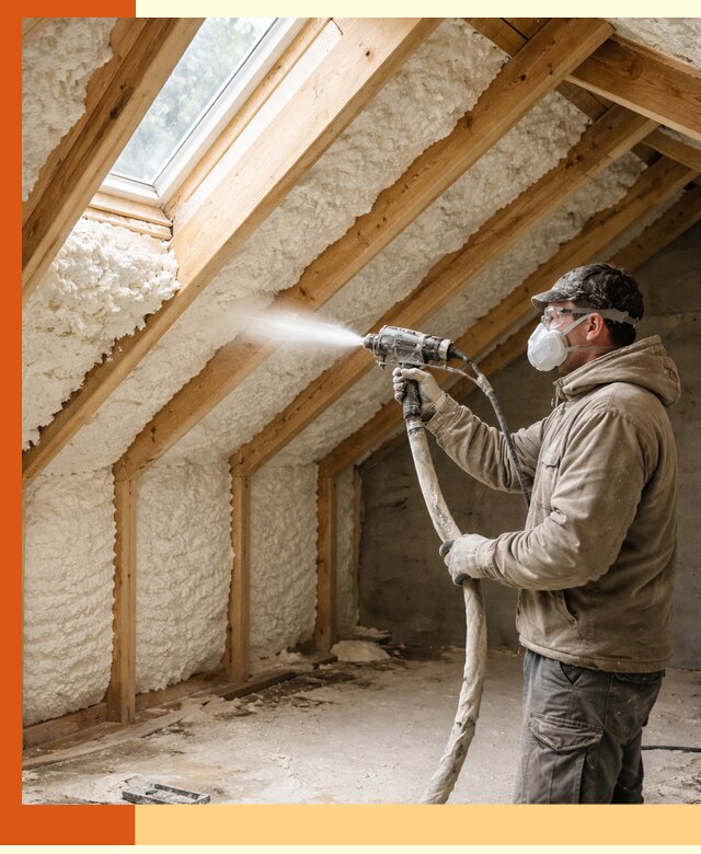 Утепление мансарды ППУ в Воткинске быстро и надежно