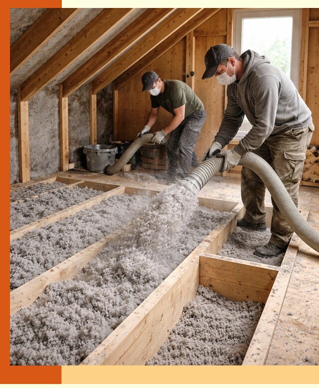 Утепление мансарды эковатой в Воткинске с гарантией качества