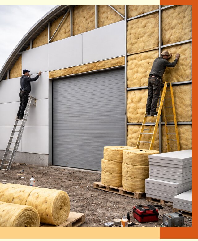 Утепление ангара пенополиуретаном в Воткинске от 7459 руб./м² — комплекс от ТепломастерВтк