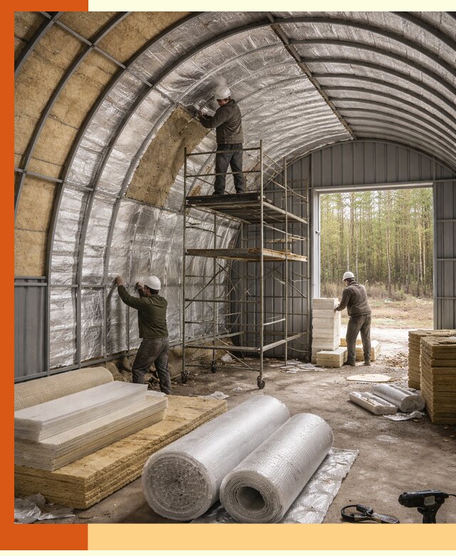 Утепление арочного ангара под ключ в Воткинске