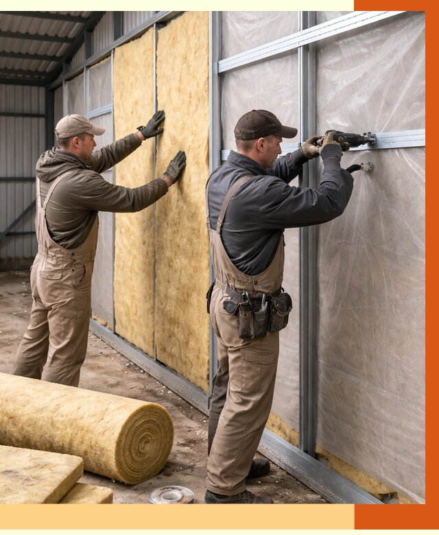 Утепление металлического ангара в Воткинске от 4921 руб/м2 — услуги под ключ | ТепломастерВтк