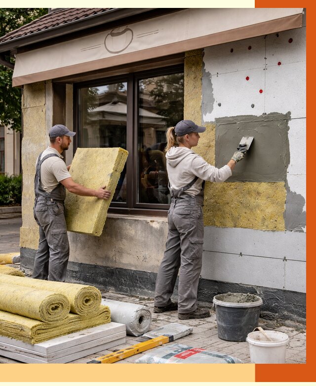 Утепление кафе в Воткинске от 4351 руб/м2 — комплексно под ключ | ТепломастерВтк