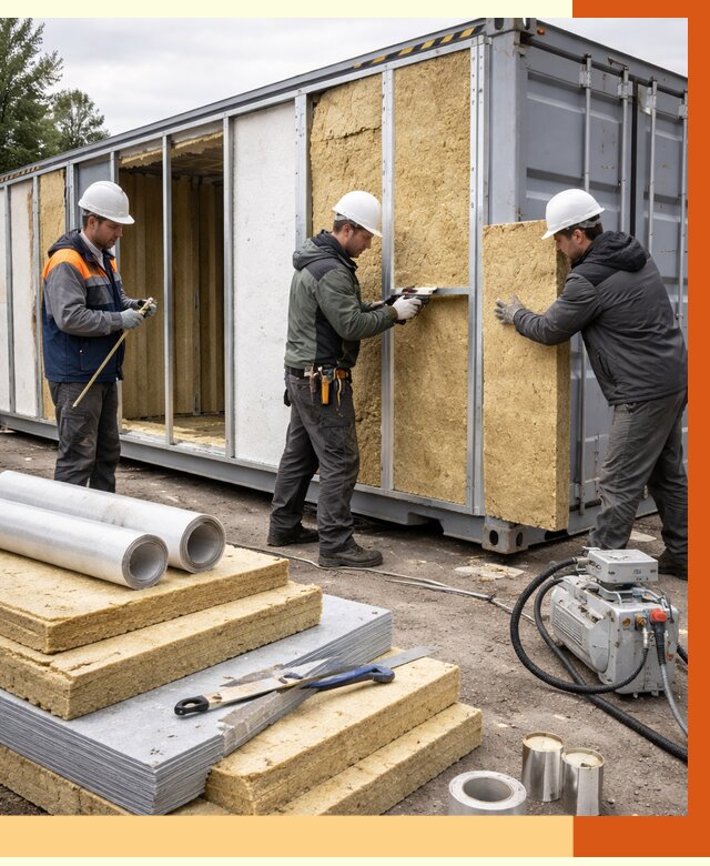 Утепление морского контейнера в Воткинске от 3885 руб. под ключ | ТепломастерВтк