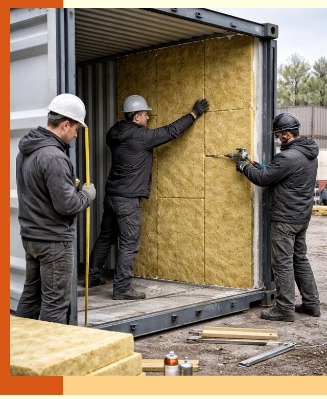 Утепление морского контейнера в Воткинске: надежная теплоизоляция и защита