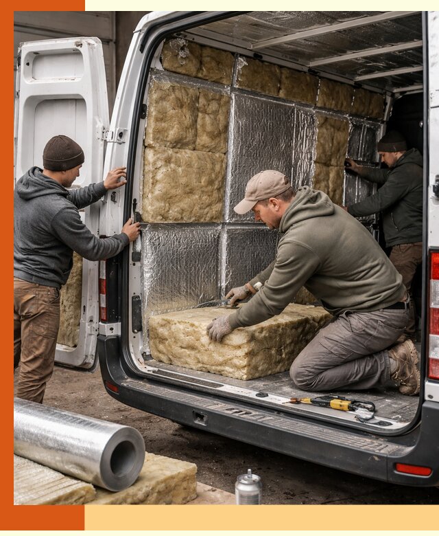 Утепление фургона в Воткинске: профессиональная теплоизоляция и шумоизоляция