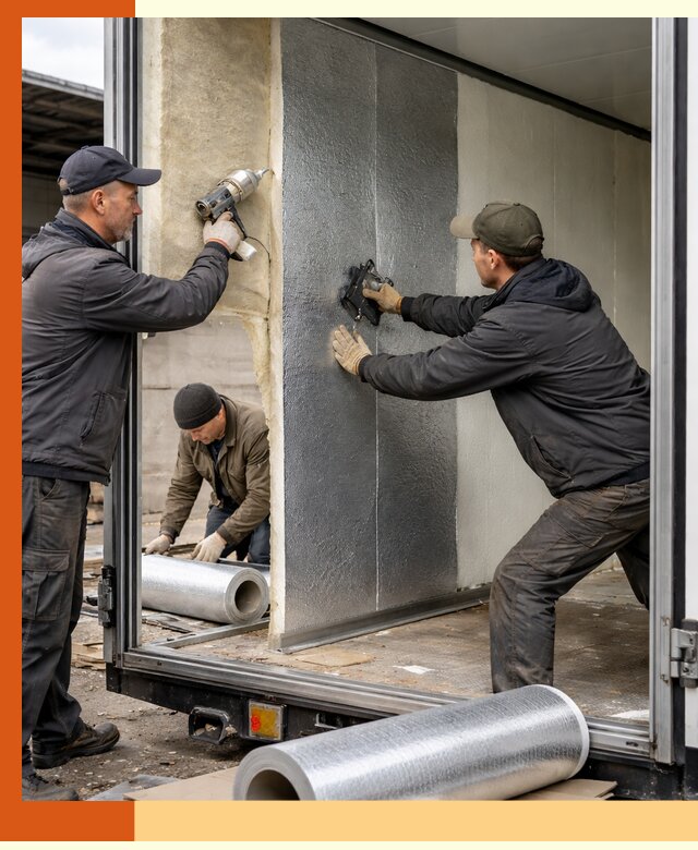 Утепление холодильного кузова в Воткинске — монтаж и теплоизоляция