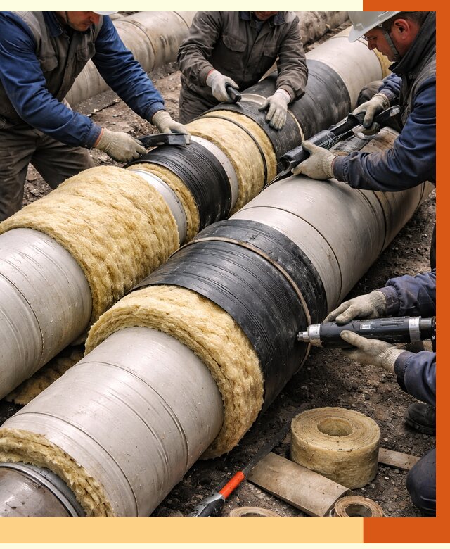 Утепление трубопровода в Воткинске под ключ от 1917 руб. — надежно и выгодно | ТепломастерВтк