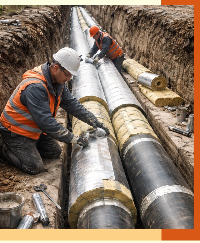 Утепление теплотрассы в Воткинске от 4662 руб./м2 — ппу и комплексная изоляция | ТепломастерВтк