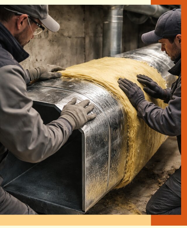 Утепление воздуховодов в Воткинске от 4351 руб. — теплоизоляция вентиляции | ТепломастерВтк