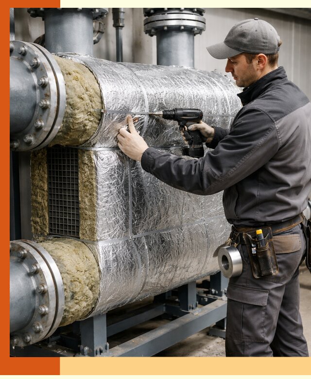 Утепление теплообменника в Воткинске — профессиональная теплоизоляция оборудования