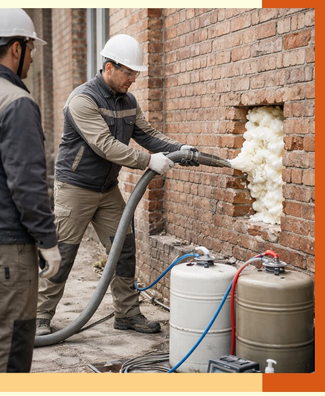 Заливка ППУ в пустоты кирпичной стены в Воткинске от 2849 руб. | ТепломастерВтк