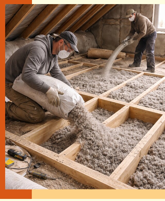 Заполнение полостей чердачного перекрытия в Воткинске качественно и надёжно