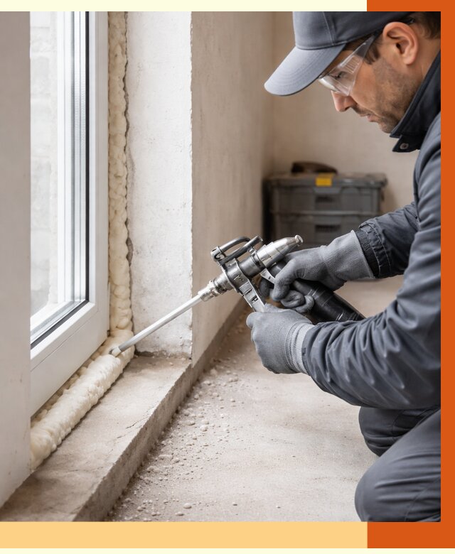 Герметизация стыков ППУ в Воткинске от 1709 руб. за м2 — утепление примыканий под ключ | ТепломастерВтк