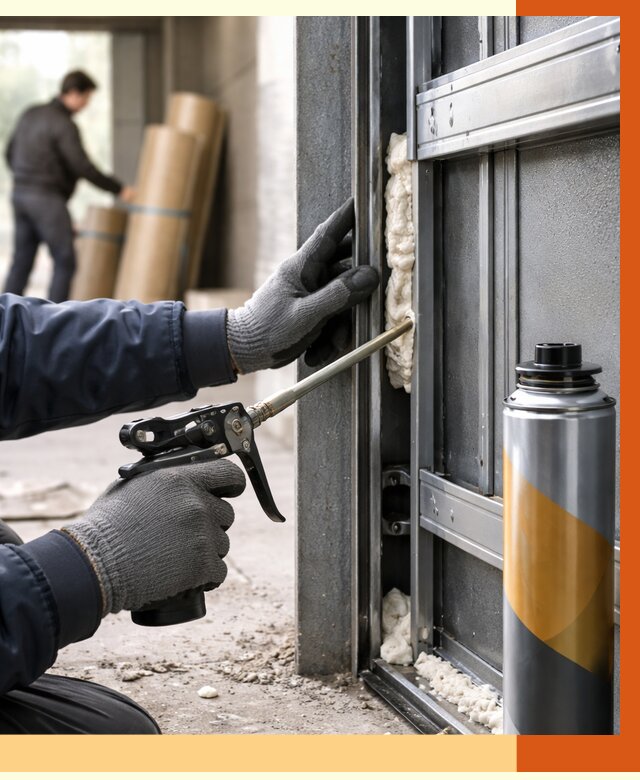 Заполнение пустот ворот в Воткинске от 4662 руб. — заливка ППУ, утепление под ключ | ТепломастерВтк