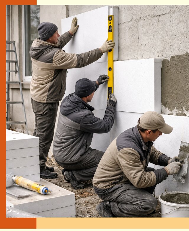 Утепление пенопластом наружных стен и фасадов в Воткинске