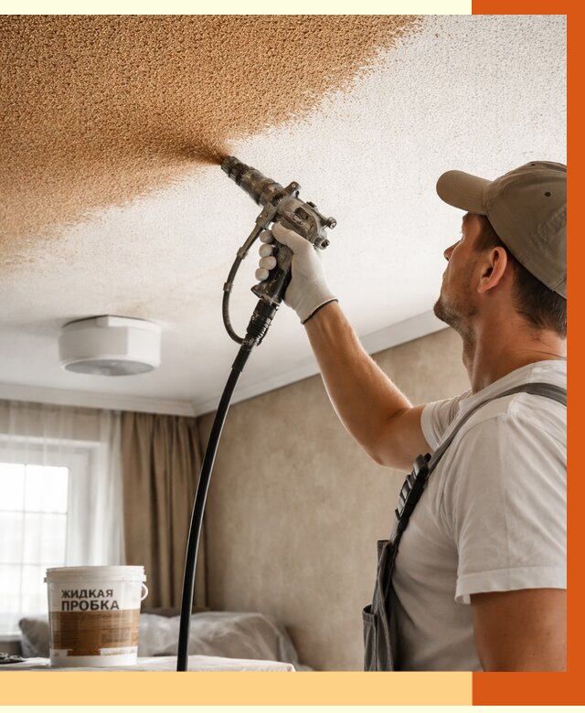 Утепление потолка жидкой пробкой в Воткинске от 3626 руб. | ТепломастерВтк