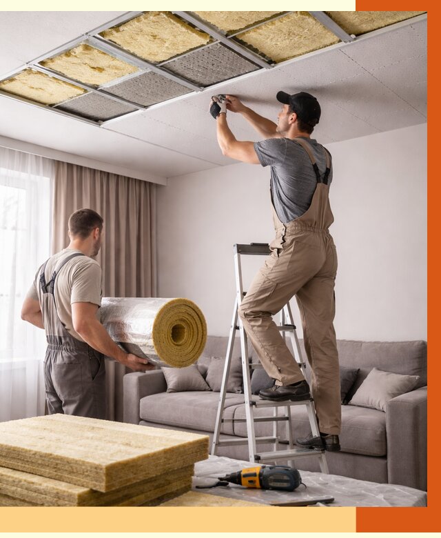 Шумоизоляция потолка в Воткинске от 2331 руб. под ключ | Профессионально — ТепломастерВтк