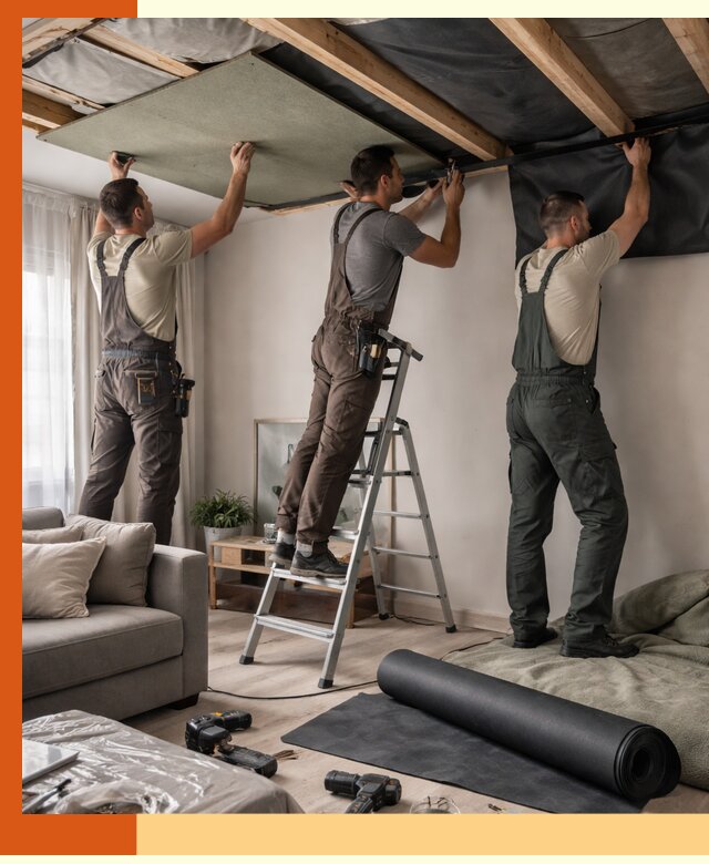 Шумоизоляция потолка в Воткинске — профессиональное устранение шумов