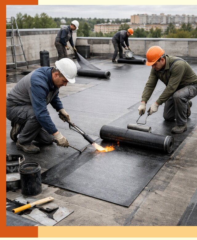 Профессиональная гидроизоляция плоской кровли в Воткинске