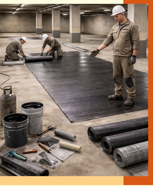Гидроизоляция паркинга в Воткинске от 1243 руб/м² — профессиональная защита | ТепломастерВтк