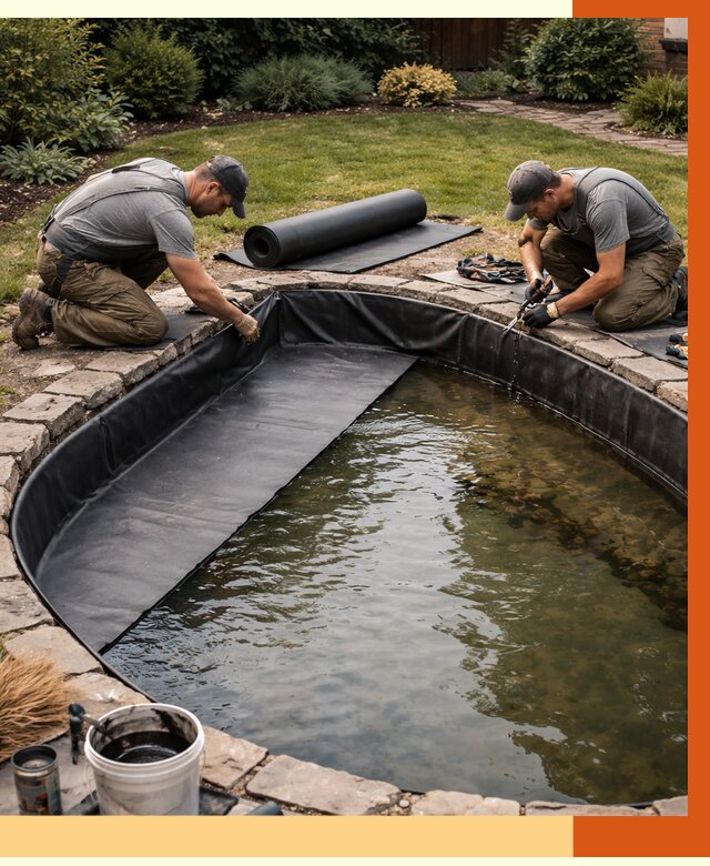 Гидроизоляция пруда в Воткинске от 15540 руб. под ключ | ТепломастерВтк профессионально