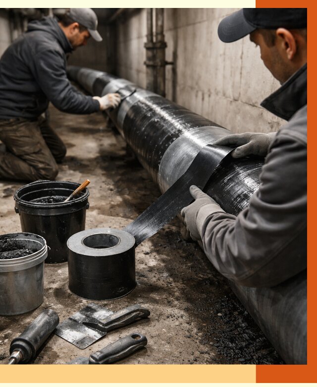 Гидроизоляция труб в Воткинске от 2590 руб. — профессиональная герметизация | ТепломастерВтк