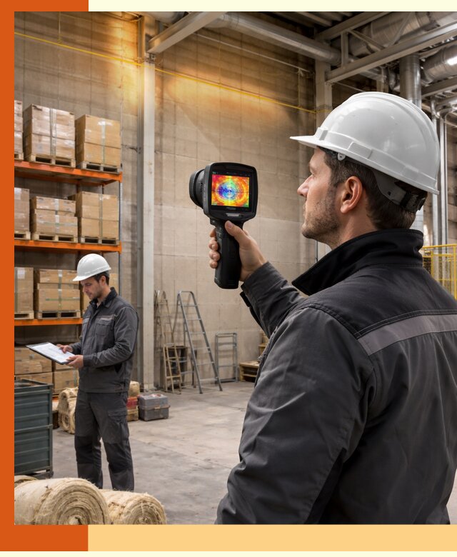 Тепловизионное обследование склада и выявление утечек в Воткинске