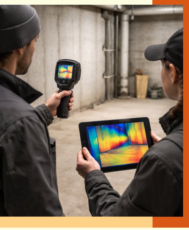 Тепловизионное обследование подвала в Воткинске от 4662 руб. — проверка гидроизоляции | ТепломастерВтк